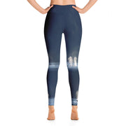 Whales in Silver Bay Yoga Leggings - 57 Peaks